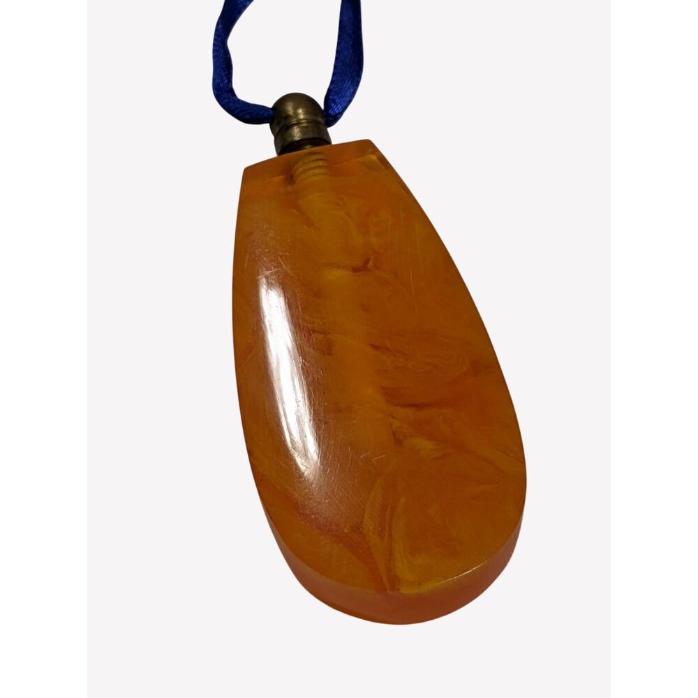 Vintage Aromatherapy Pendant Bottle Faux Amber Scent Charm Witchcore Coquette